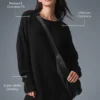 Vestito in cashmere morbido a trama waffle - Nero