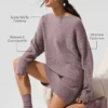 Vestito in cashmere morbido con trama a nido d’ape - Grigio melange fungo