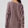 Vestito in cashmere morbido con trama a nido d’ape - Grigio melange fungo