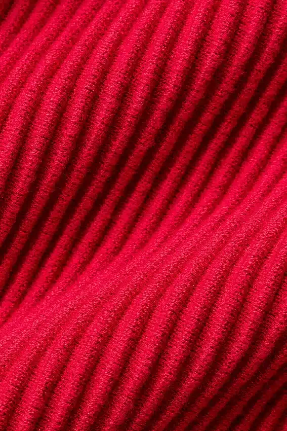 Canotta con giarrettiera in maglia denim - Rosso intenso/Rosso intenso scuro