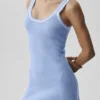 Vestito in maglia stile maglione da tennis club - Blu Provenza chiaro/Bianco