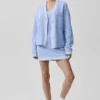 Vestito in maglia stile maglione da tennis club - Blu Provenza chiaro/Bianco