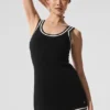 Vestito in maglia stile maglione da tennis club - Nero/Avorio