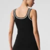 Vestito in maglia stile maglione da tennis club - Nero/Avorio