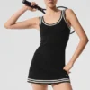 Vestito in maglia stile maglione da tennis club - Nero/Avorio