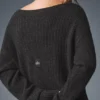 Vestito in morbido cashmere a trama a nido d’ape - Grigio melange scuro