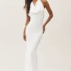 Vestito lungo con scollo all’americana Summer Soiree - Bianco