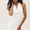 Vestito lungo con scollo all’americana Summer Soiree - Bianco