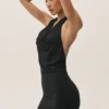 Vestito lungo con scollo all’americana Summer Soiree - Nero