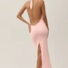 Vestito lungo con scollo all’americana Summer Soiree - Rosa sole