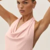 Vestito lungo con scollo all’americana Summer Soiree - Rosa sole