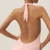 Vestito lungo con scollo all’americana Summer Soiree - Rosa sole