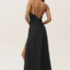 Vestito lungo Riviera in misto lino - Nero