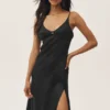 Vestito lungo Riviera in misto lino - Nero