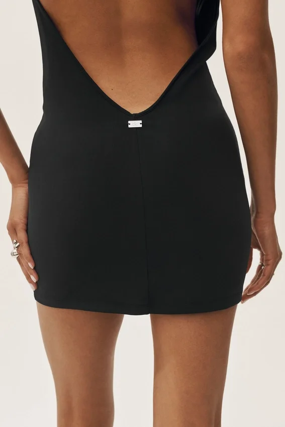 Vestito mini con scollo all’americana Summer Soiree - Nero