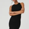 Vestito senza cuciture a costine “Warm Nights” - Nero
